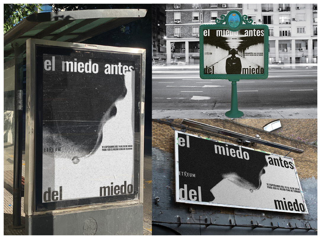 ETREUM outdoor campaign displayed across different urban formats