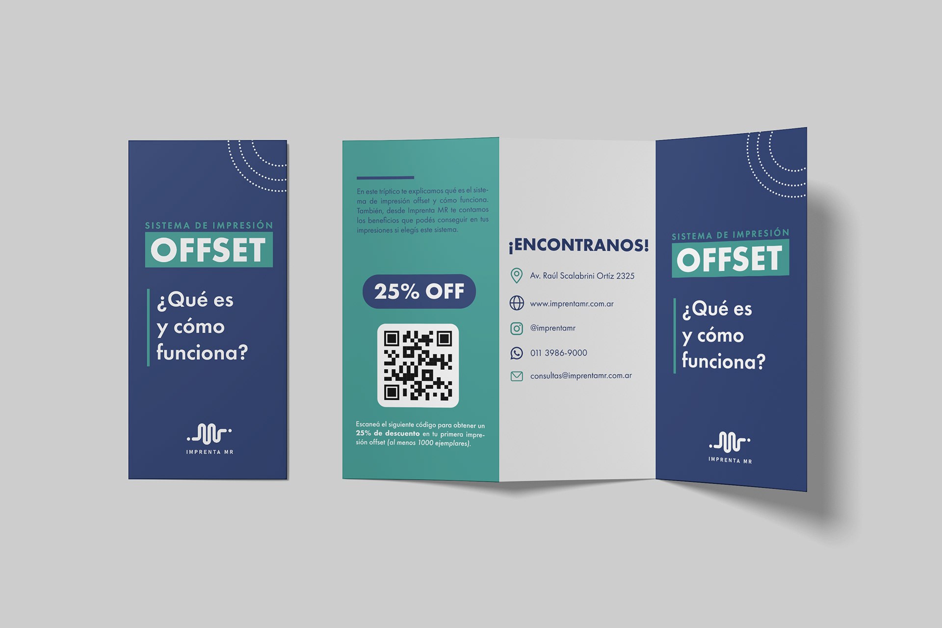 Cover and unfolded outer side of the trifold about offset printing