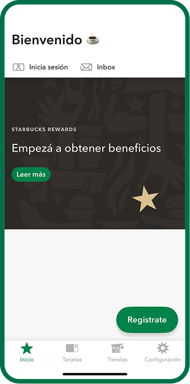 Previous Starbucks home screen