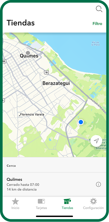 Previous store map screen