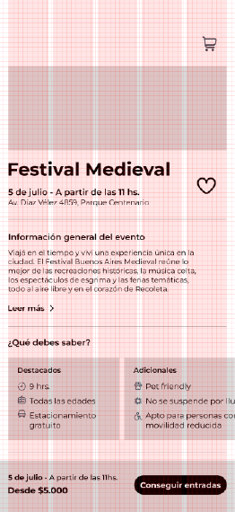 Grid applied to a Wanderly event detail screen