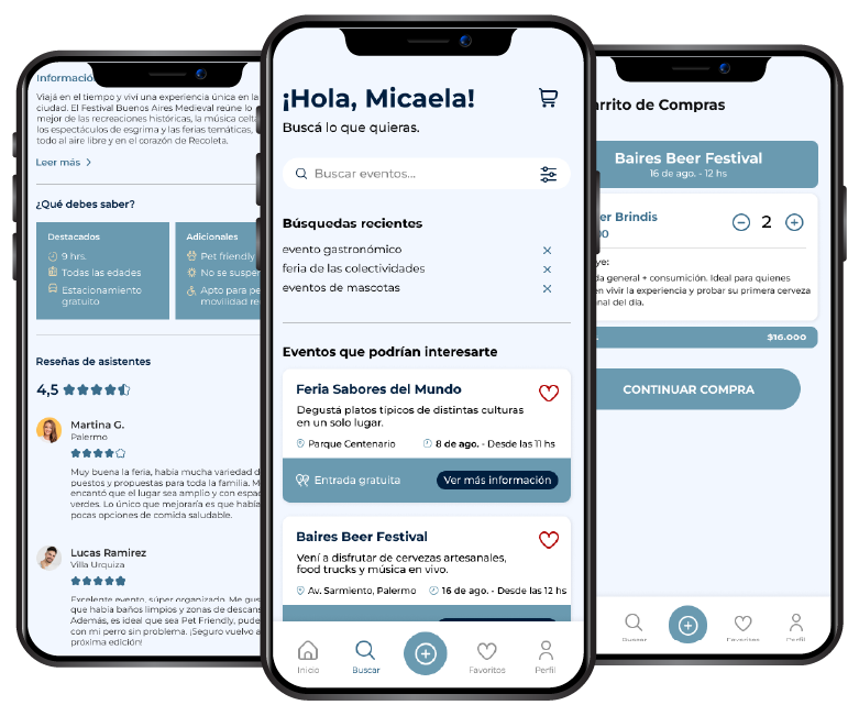 Final Wanderly prototype screens